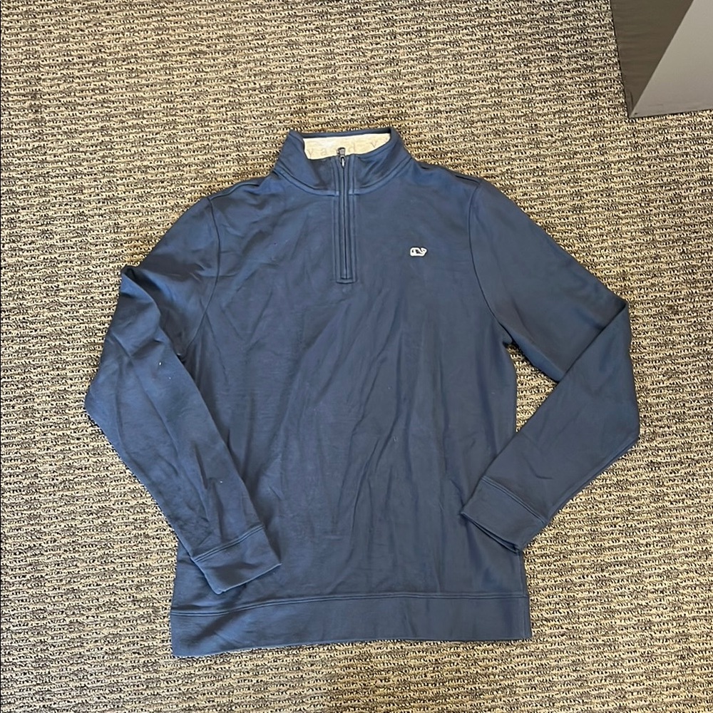 Vineyard Vines Blue Zip Up Sweater Classic Design